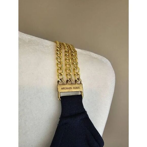 Michael Micharl Kors top Sz L Black w/chains - Picture 3 of 8